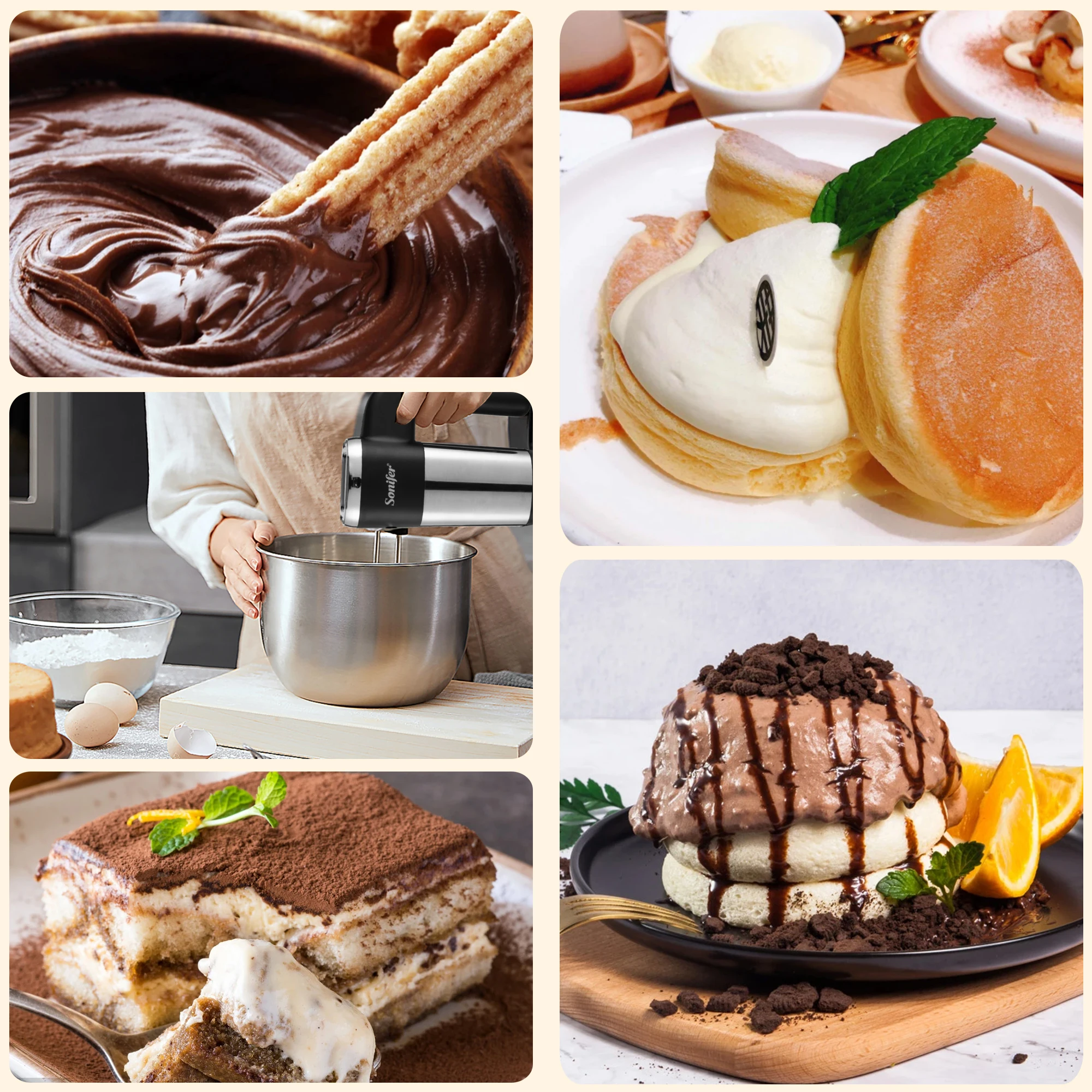 Food Mixer Electric Cuisine Kitchen Blender With Dough Hooks Chrome Egg Beater Whisk Hand Mixer Machine For Sweet Bakery Sonifer Food Mixers Aliexpress