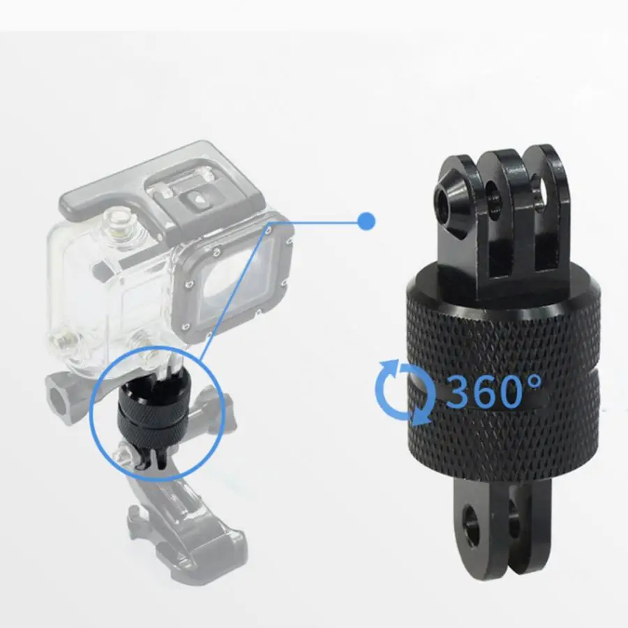 360 градусов Поворотный вращающийся Алюминиевый Штатив Адаптер для GoPro Hero 8 7 6 5 4 3 Xiaomi Yi 4K Sjcam Eken Go Pro 8 аксессуар