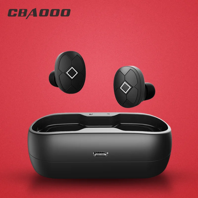 CBAOOO TWS V5 Bluetooth наушники Bluetooth 5,0 в беспроводные наушники с зарядным устройством Спортивная гарнитура стерео с двойным микрофоном