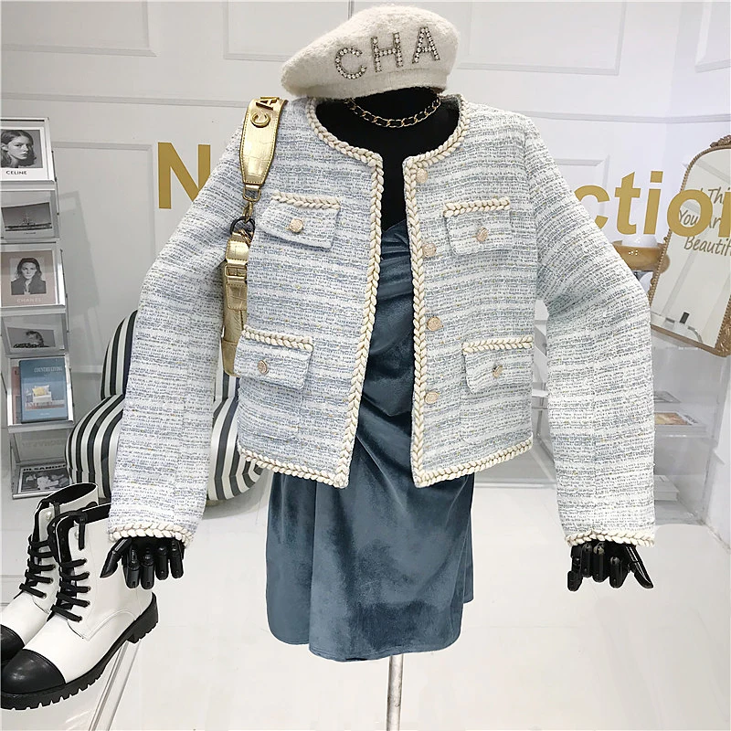 Autumn  Ladies net red mid-length suit Jacket 2021 French style belted thin ladies temperament professional ladies slim Jacket white pant suit set