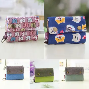 

Women Short Small Money Purse Wallet Ladies Canvas Folding Coin Card Holder
