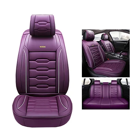Purple Standard Универсальные автомобильные чехлы из искусственной кожи для Toyota Corolla Camry Rav4 Auris Prius Yalis Avensis SUV автомобильные аксессуары - Название цвета: Purple Standard