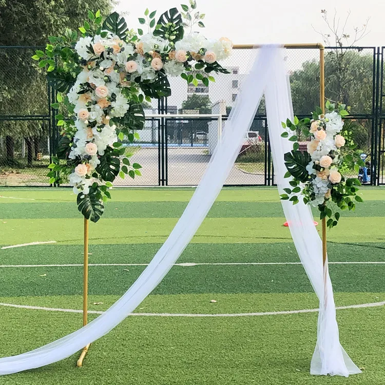 

Wedding Iron Arch Frame with flowers outdoor lawn Party flowers rack Backdrop Stand Background Artificial Flower Door Shelf