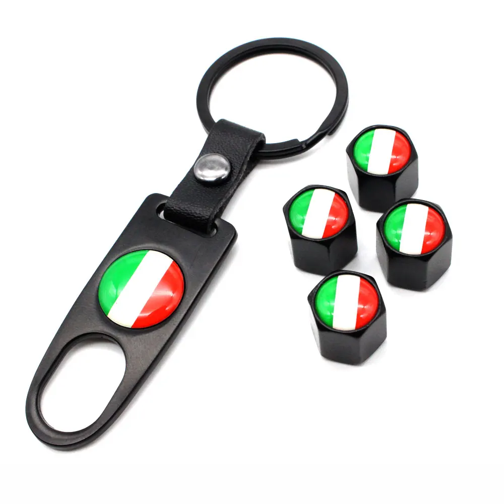 4 шт. цинковый сплав итальянский флаг колпачки для автомобильных колес клапанов