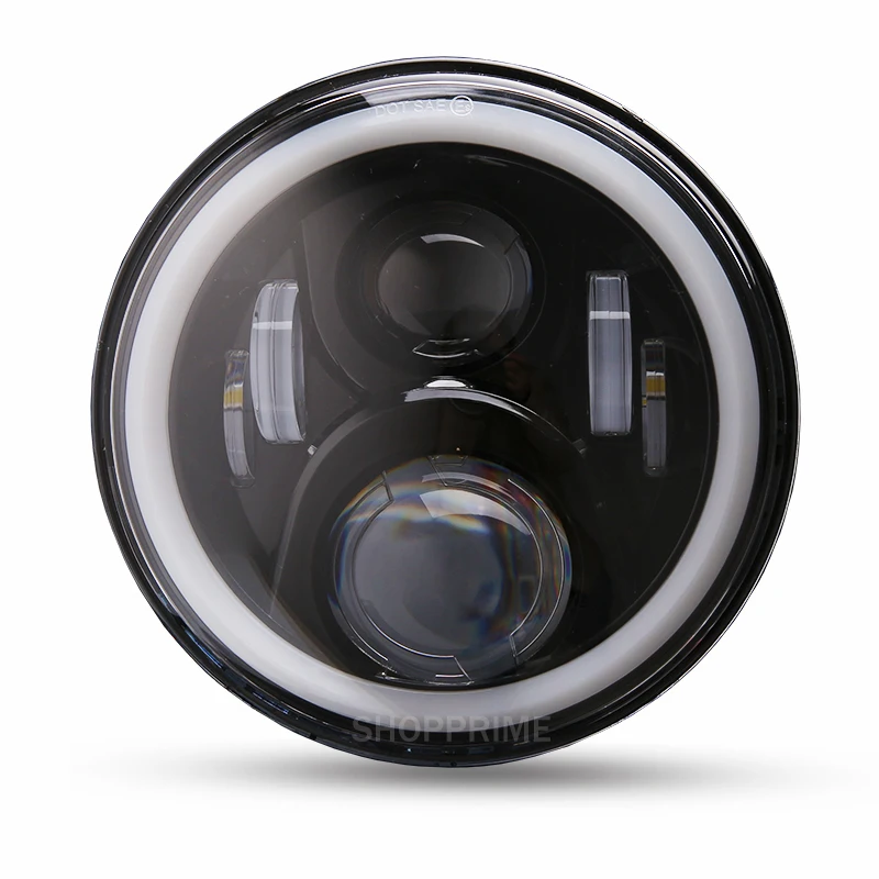 7 дюймовые круглые светодиодные фары + 4 Противотуманные RGB Halo для Jeep Wrangler Bluetooth Phone