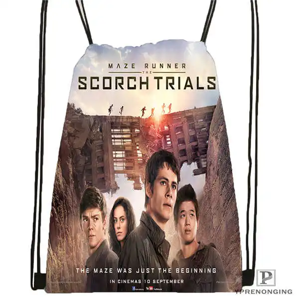 Drawstring Backpack Пользовательский лабиринт Runner1 походная сумка на шнурке милый рюкзак для детей(черная спинка) 31x40 см#180531-04-19 - Цвет: Drawstring Backpack