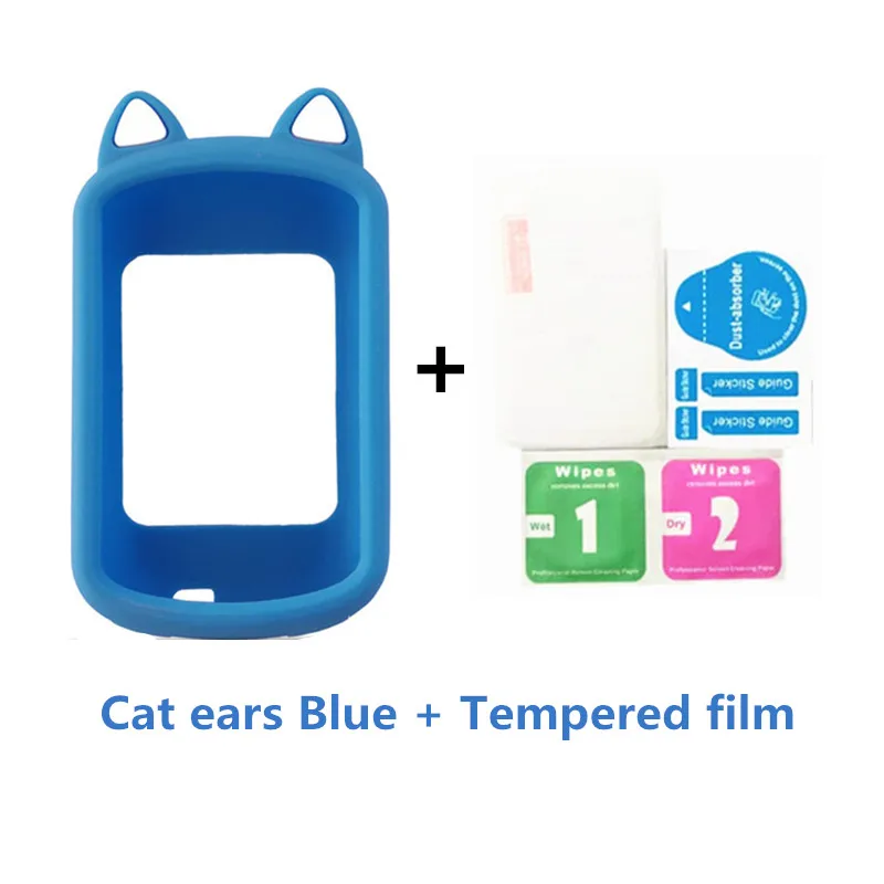 Cat ears Blue Garmin Edge 830, gps, силиконовый чехол для езды на велосипеде и компьютера, чехол из закаленной пленки, Нормальный/ушной Стиль для Garmin - Цвет: Cat ears Blue