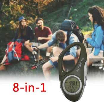 

Multi-Function Altimeter Thermometer Portable Carabiner Altimeter Weather Monitor for Climbing Camping Outdoor Altimeter Tools