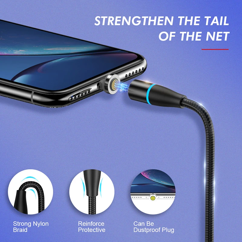 Jellico светодиодный магнитный Micro USB кабель для iPhone XS XR X 7 6 кабель для быстрой зарядки QC3.0 кабель для передачи данных 1,2 м кабель для мобильного телефона