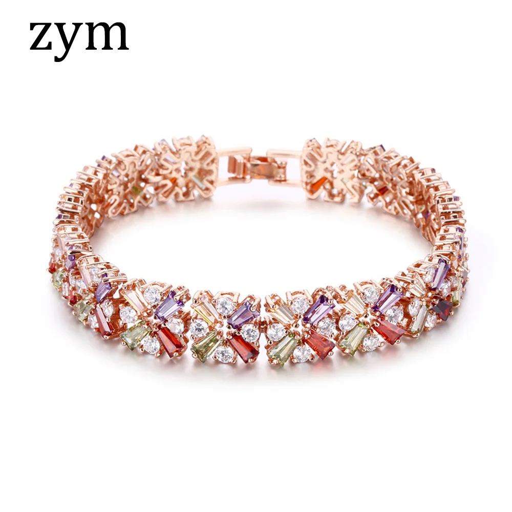 Zym2019Hot-selling брендовый браслет с цветами, высококачественный циркониевый европейский и американский браслет, Модный женский роскошный браслет на выпускной