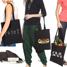 Shopping Bag Ladies Shoulder Bag Cute Cartoon Series Pattern Reusable Large-capacity Grocery Handbag Eco-friendly Tote Bag