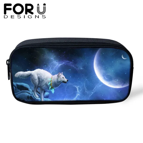 FORUDESIGNS/Чехол-карандаш с принтом волка для мальчиков, сумка-карандаш, детский подарок, школьный чехол на заказ, косметический чехол s Escolar Lapices - Цвет: CDWX3811K