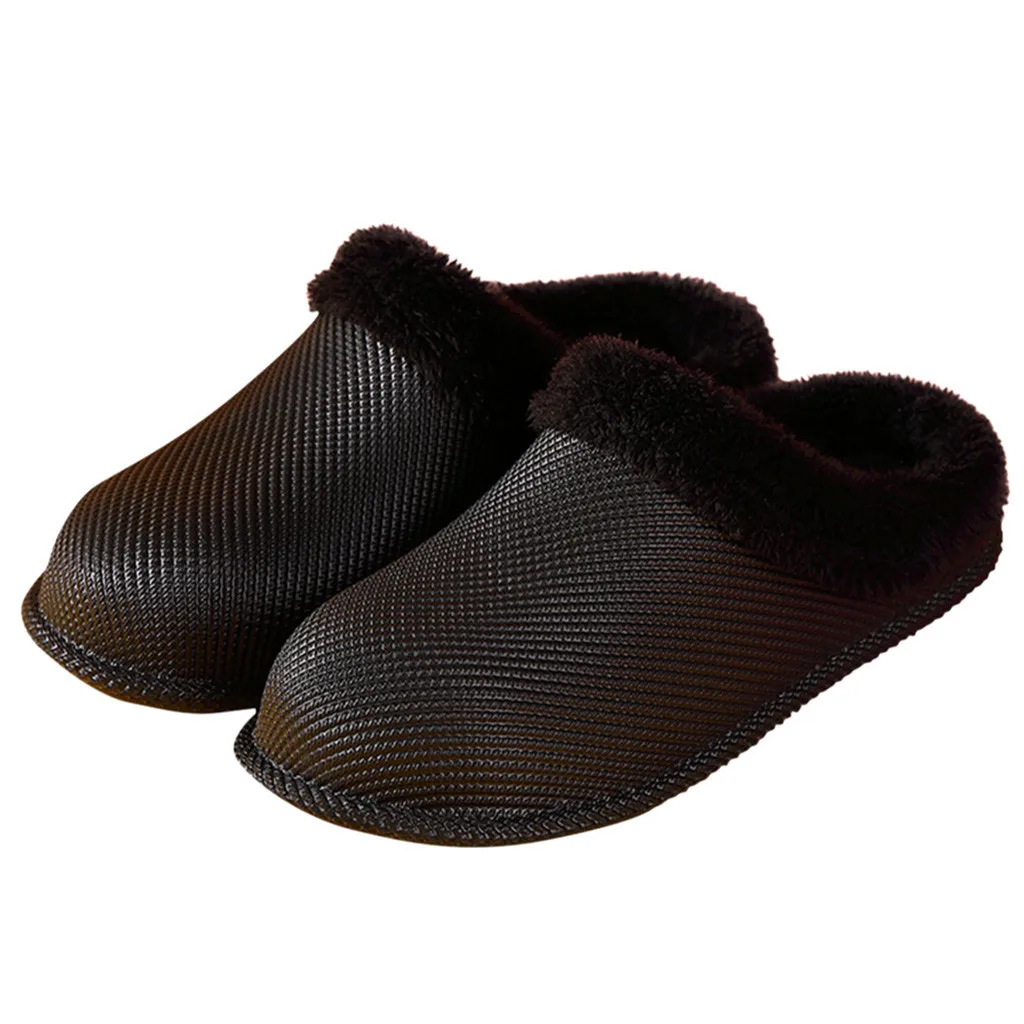 Men's Large Size Casual Home Slippers Plus Velvet Warm Shoes Comfortable Cotton Home Slippers Men Indoor Pantoufle Femme