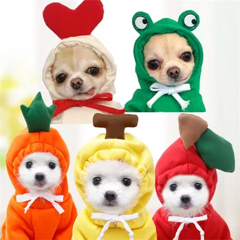Warm Dog Winter Clothes Cute Fruit Dog Coat Hoodies Fleece Pet Dogs Costume Jacket for French Bulldog Chihuahua 2