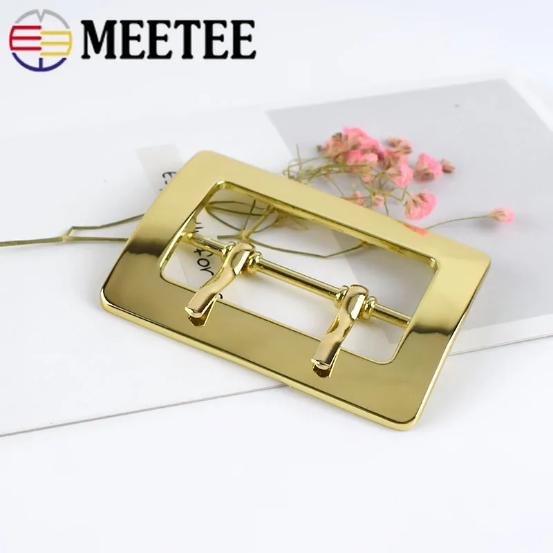 Meetee 2/4/10 шт. 50 мм металлический двойной штифт пряжки пальто Декор пряжки ремня DIY сумка Регулировка ремешков крюк фурнитура для чемоданов аксессуары