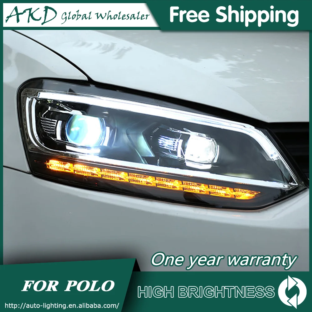 AKD автомобильный Стайлинг для 11 18 VW Polo новые фары СВЕТОДИОДНЫЙ DRL биксеноновый