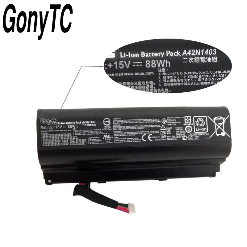 GONYTC A42N1403 Батарея для ASUS ROG G751 G751JY G751JM G751JT GFX71 GFX71JY GFX71JT A42LM9H A42LM93 15V 88WH