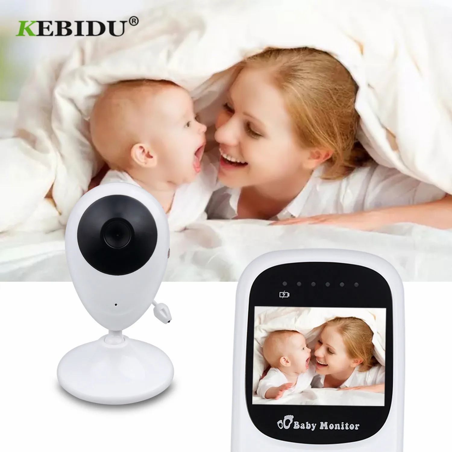 

kebidumei Wireless Video Color Baby Monitor SP880 2.4Inches LCD 2 Way Audio Talk Night Vision Surveillance Security Camera