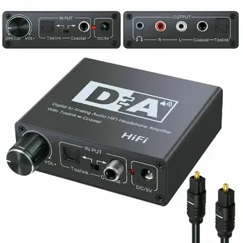

Digital to Analog R/L Audio Converter Plug and Play Stable Adaptor Convenient for Home Use