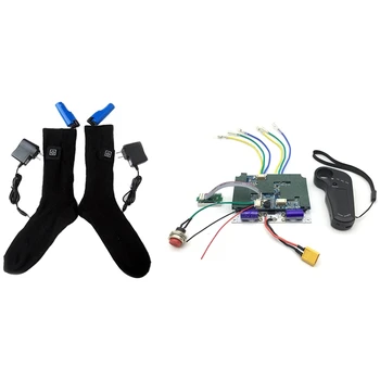 

1 Set 6 Pcs Adjustable Electric Heated Socks US Plug & 1 Set Electric Skateboard Remote Controller with Control Board