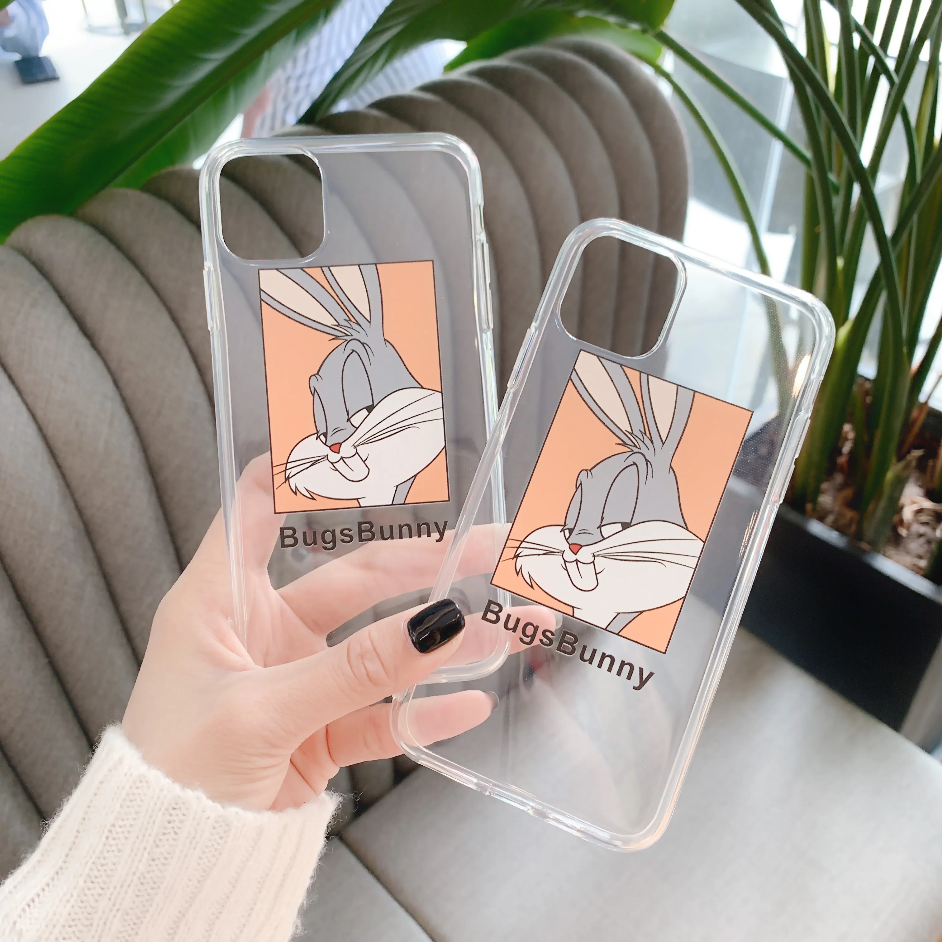 Мультфильм BugsBunny Прозрачный чехол для Iphone11 pro Полный 8 плюс XS защитная сумка| |