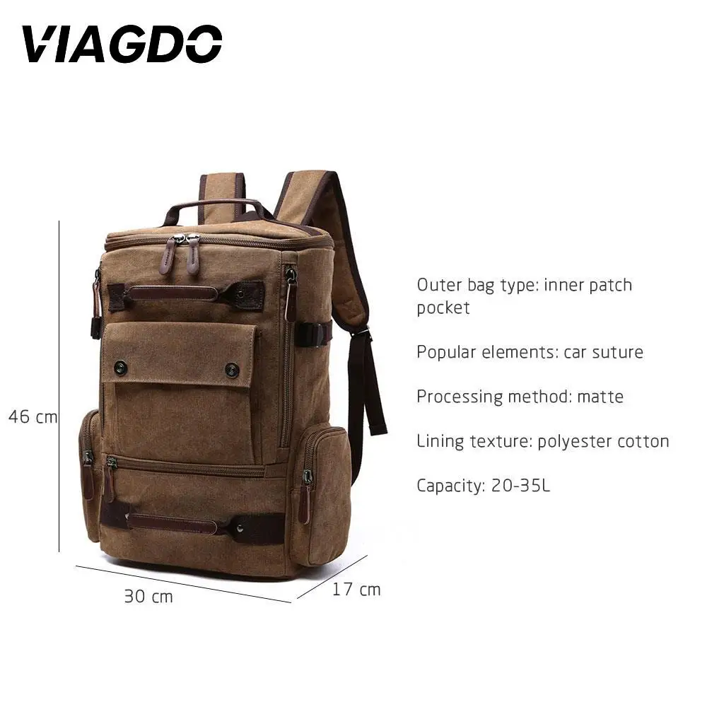 20-35L Multifunction Outdoor backpack canvas Computer Bag  Hiking Fishing Climbing Hunting ports Bags Storage shoulders bag