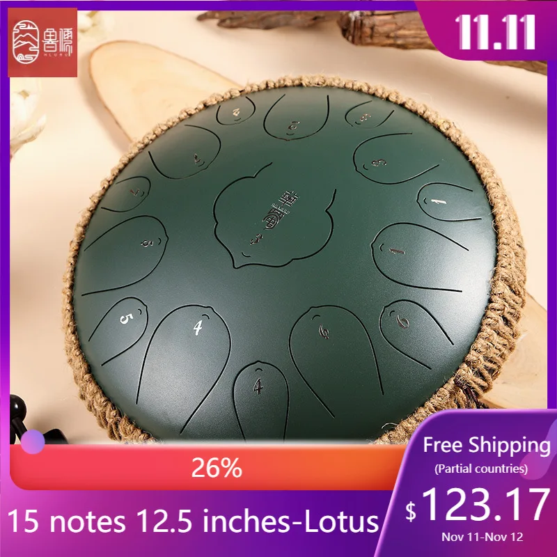 

Huashu D class empty Lotus 15notes 12.5 inches hollow empty steel tongue zen drum percussion instrument set professional drummer