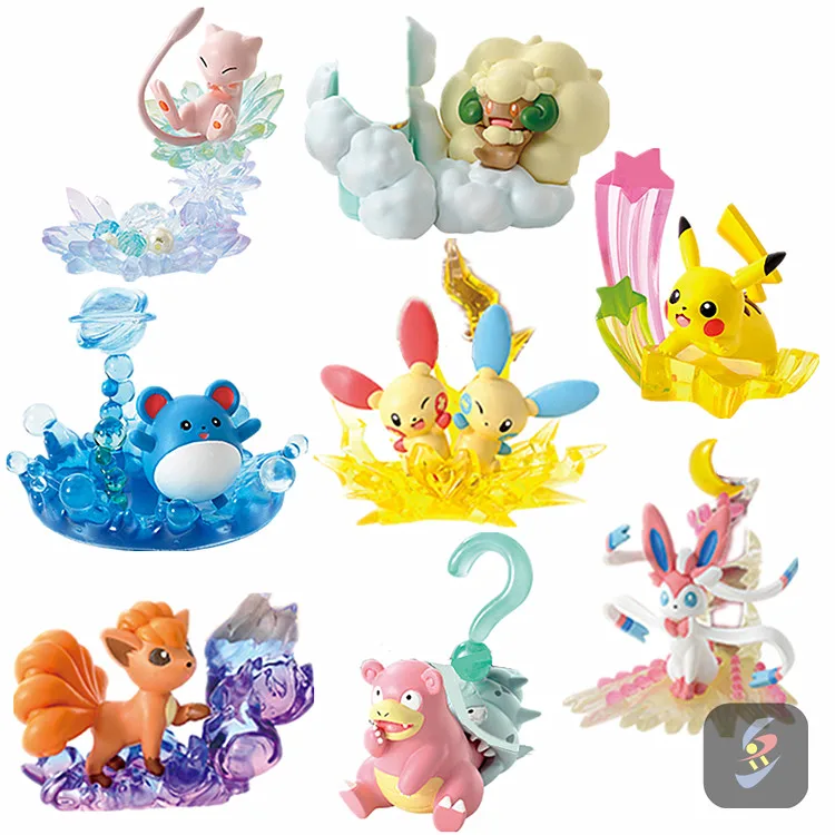 Tomy Pokemon Box Egg Food Gioca Pokemon Elf Eevee Pikachu Dream Mew Funzione Desktop 8 Decorazioni Giocattolo