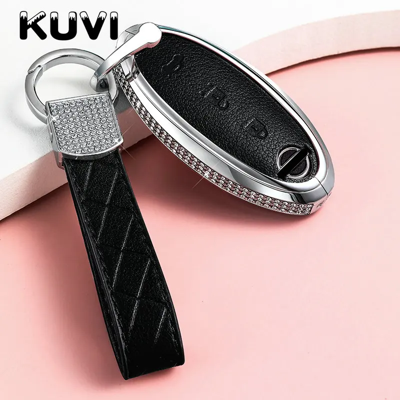 Women Leather Remote Car Key Case Cover For Nissan Qashqai Skyline Juke Alissa X-trail 3 Button Remote Protection - - Racext™️ - - Racext 29