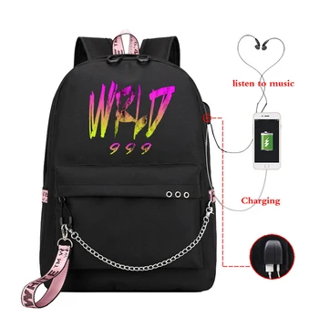 

Wrld 999 Multi Function Female USB Charge Backpack Rapper Pop Hip Hop Style Juice Wrld Travel Bag Waterproof Boy Girl Schoolbag