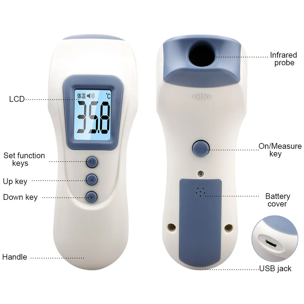 

Baby Kids Thermometer Rechargeable Digital Infrared Non-Contact Forehead Body Temperature Measure Thermometer Gun