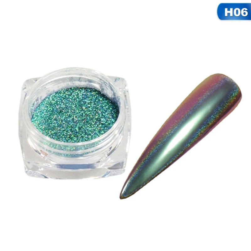 0.2g Peacock Holographic Chameleon Nail Glitter Powder Mirror Holo Laser Chrome Pigment Manicure Nail Art Decorations - Цвет: 06