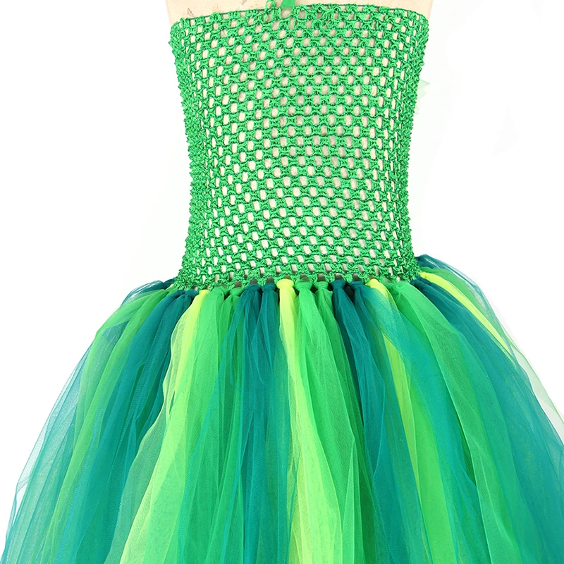 Green Snake Girls Tutu Dress with Headband Cute Wild Reptile Pageant Gown Halloween Costume Kids Baby Cosplay Dress Up Clothes (12)