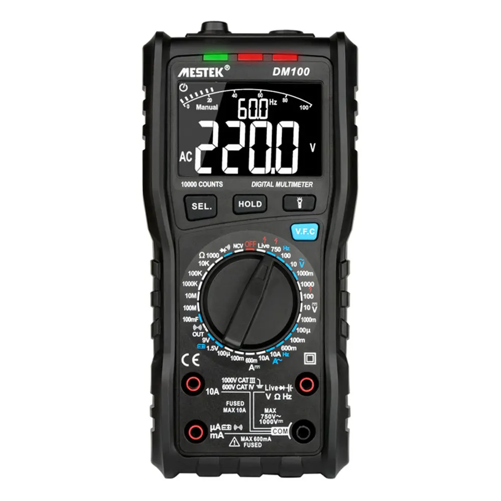 MESTEK DM100 Цифровой мультиметр высокоскоростной умный двухъядерный T-Rms NCV температура Multimetro анти-сжигание предохранитель сигнализация мультиметры