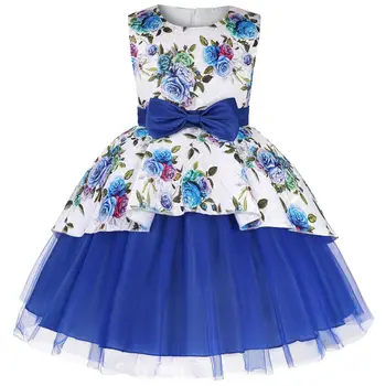 

Print Sleeveless Dresses For Girls 2019 Printing Princess Children's Evening Party Dress