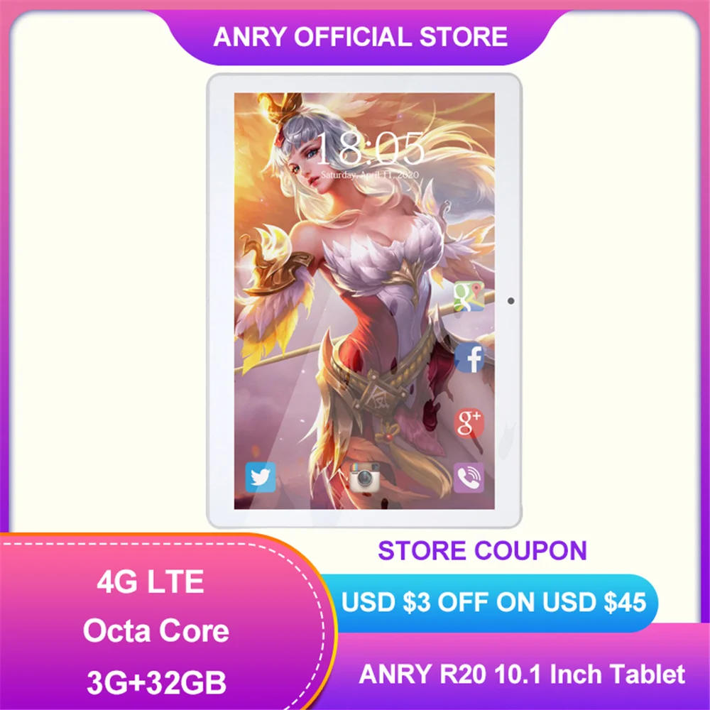 Анри 10 1 Inch планшет Dual Sim слот для карт 4G Телефонный звонок Wi-Fi 2 ГБ + 32 Octa Core