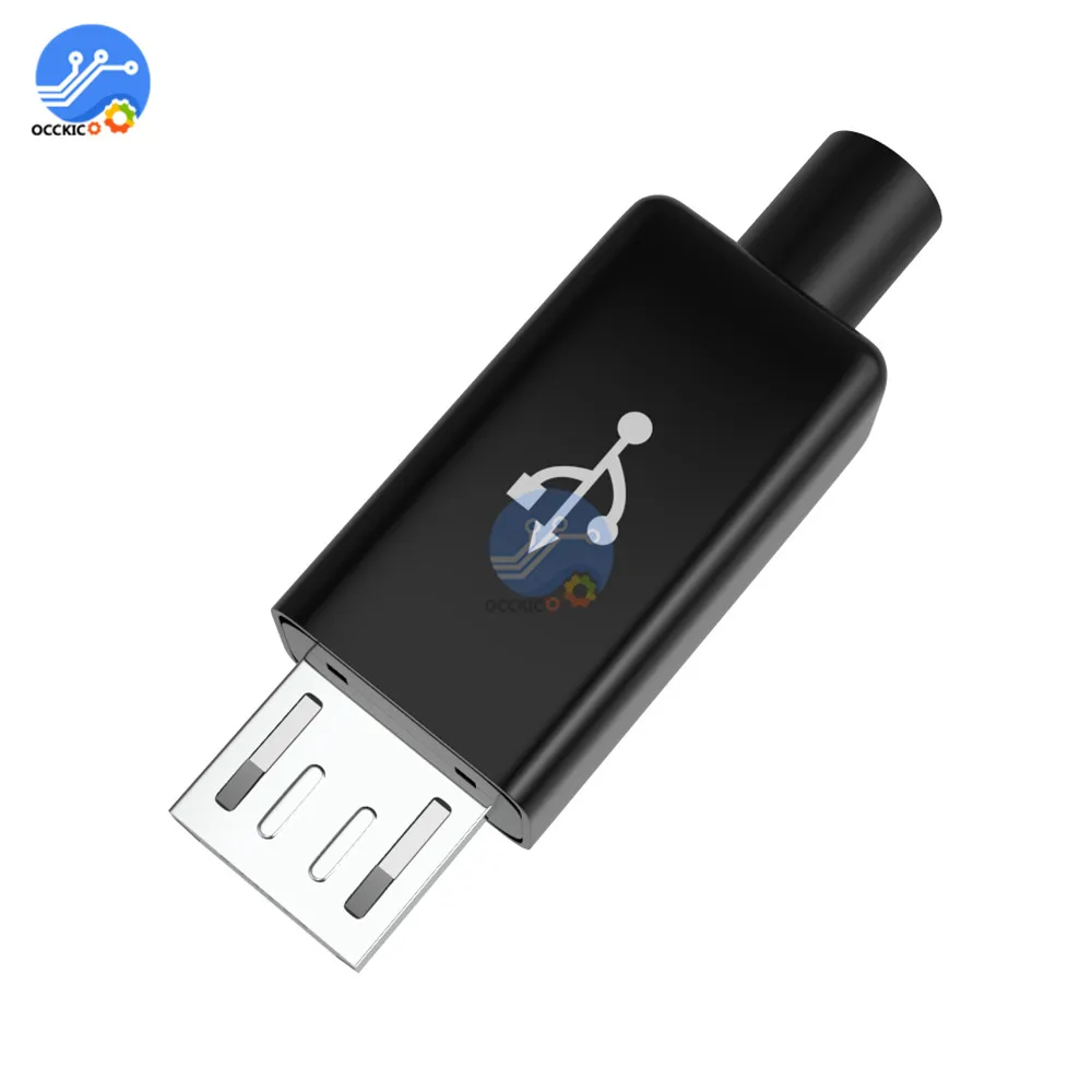 10 шт. набор разъемов Micro USB для штепсельных вилок с крышкой черный|kit kits|kit connectorkit diy