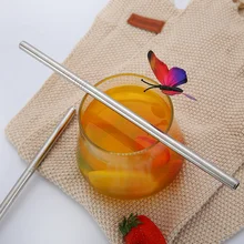 Нержавеющая сталь металл питьевой соломы Многоразовые трубочки+ очиститель набор кистей