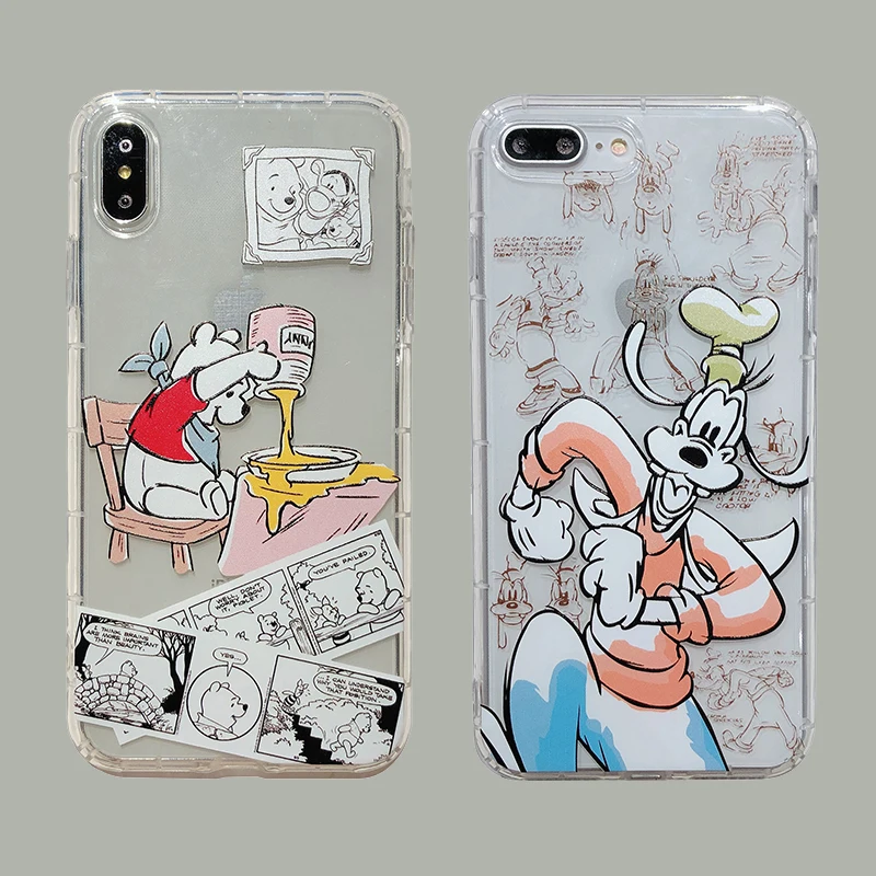 Забавная воздушная подушка Гуфи Прозрачный чехол для iphone 11 pro x xs max xr 6 6s 7 8 Plus милый