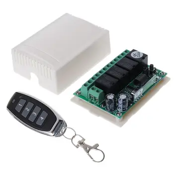 

1Set 433Mhz DC12V 4CH RF Wireless Remote Control Receiver Module for Gate Lamp With 1-4 Remote Controls