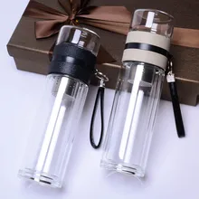 350 мл/500 мл креативный фильтр для заварки чая, двухслойная стеклянная бутылка, портативные бутылки для питьевой воды с веревкой Hanle 35