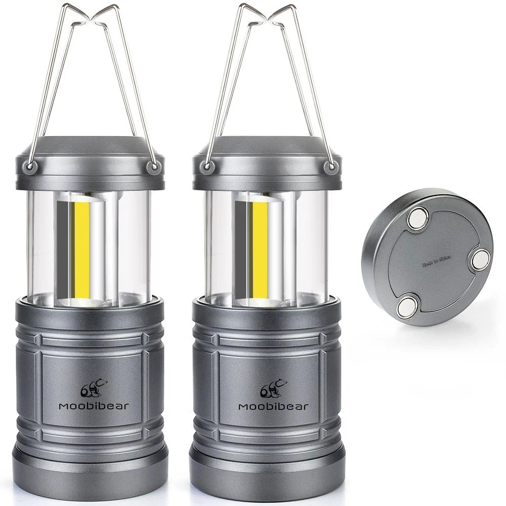 

2 Pack LED Camping Lantern Lights Collapsible 500lm COB Technology Emergency Lantern Battery Powered with Magnetic Base