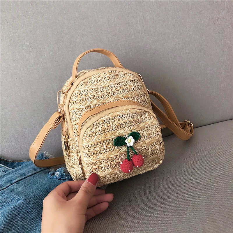

Textured Straw Bucket Bag WOMEN'S Bag 2020 New Style Summer Hipster Weaving Shoulder Bag Flower Shoulder Bag