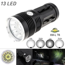 

SecurityIng Brightest LED Flashlights Backpacking Hunting Fishing Flashlight Torch Flash Lamp for Hunting 13x XML-T6 LED 2000Lm