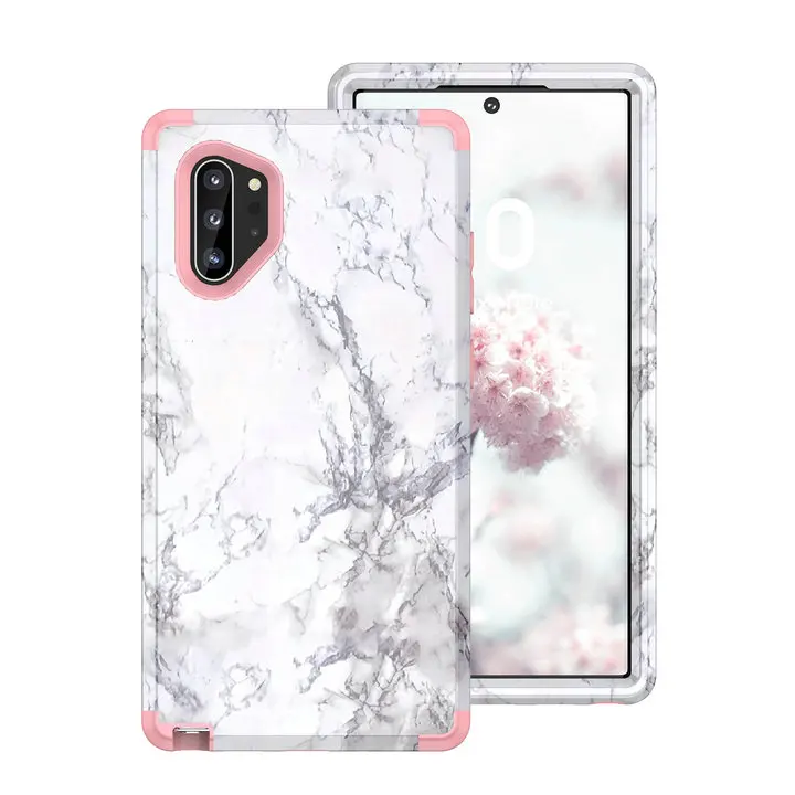 3 в 1 мраморный противоударный чехол для samsung Galaxy Note 10 Plus Чехол samsung Note 10 чехол Etui для Coque samsung Note10 Plus чехол