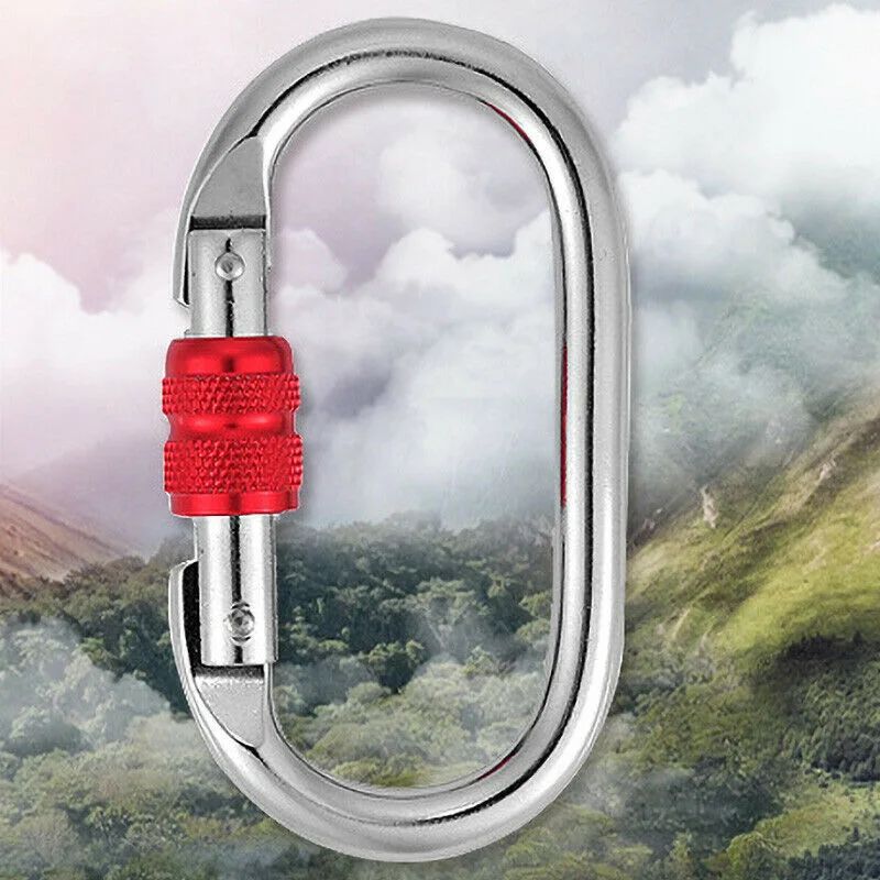 Newly 2pcs O-shaped Carabiner Clip Hook Heavy Duty Ring Lock for Outdoor Rock Climbing Caving BN99