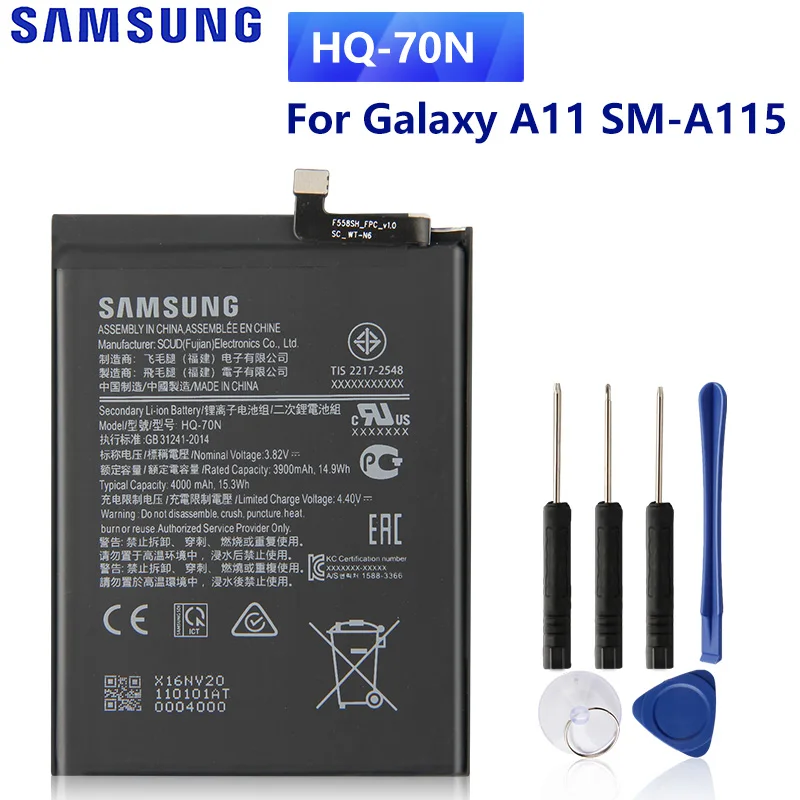 SAMSUNG оригинальный запасной аккумулятор HQ-70N для Samsung Galaxy A11 A115 SM-A115 4000 мАч |