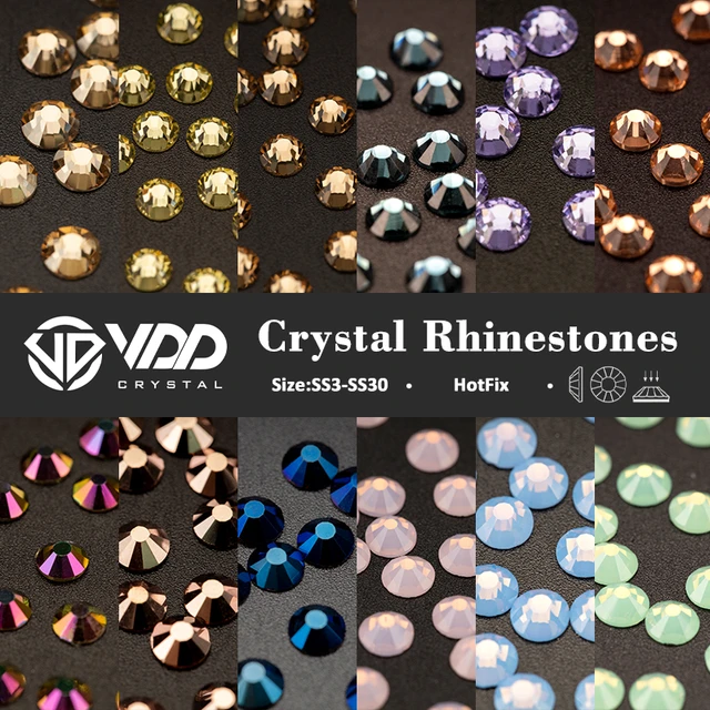 Mix Color ss10 1440pcs Hotfix Rhinestones Flatback Glass Crystal Rhinestones  for Crafts Clothes DIY Decorations Wedding Dress - AliExpress