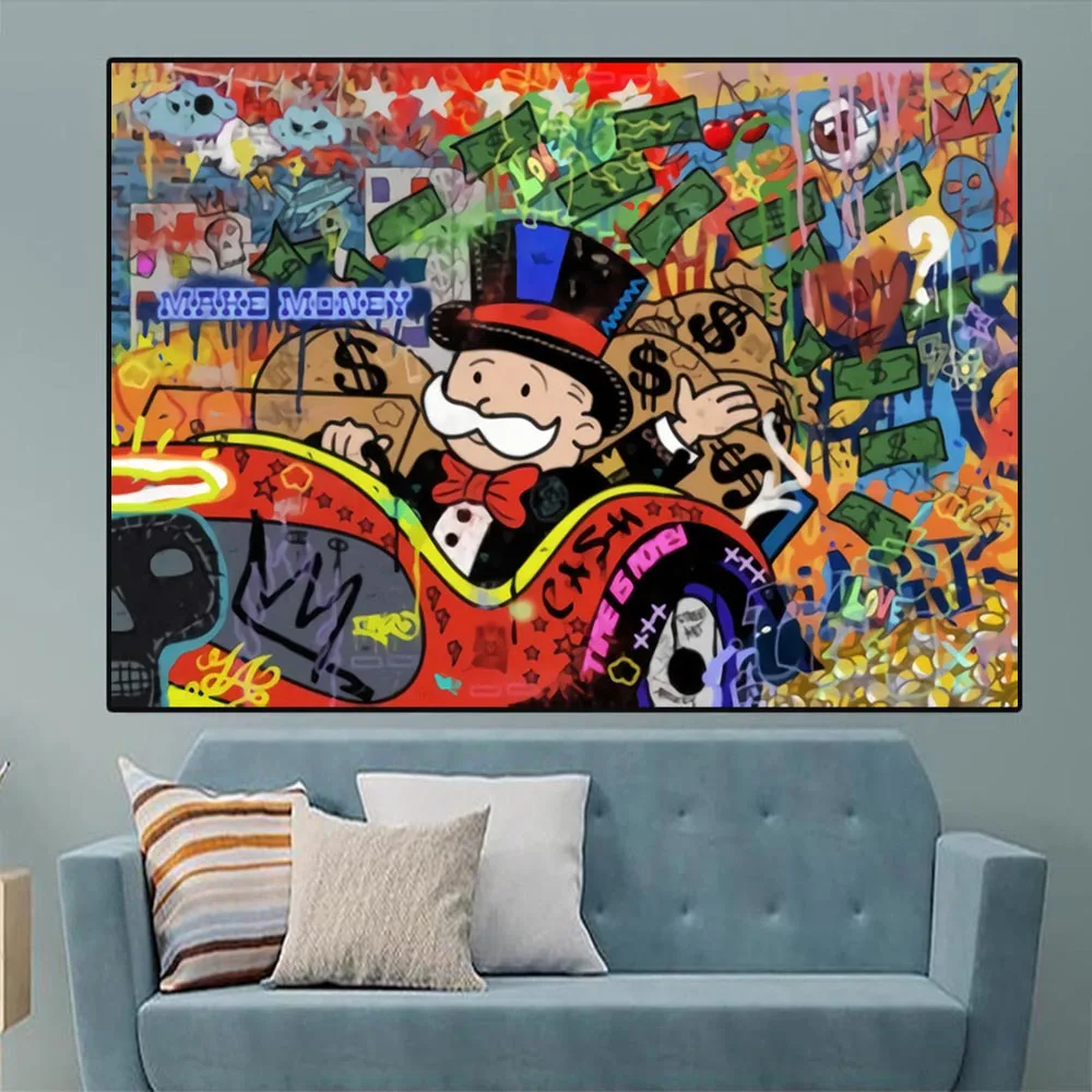 Mr Monopoly Canvas Wall Art Hermes – Luxury Home Decor – GraffitiWallArt