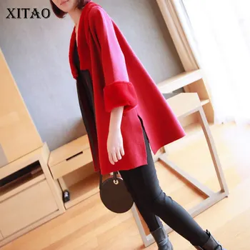 

XITAO Drawstring Sweater Fashion New Full Sleeve Elegant Small Fresh Casual 2020 Spring Long V Neck Casual Sweater DMY2262